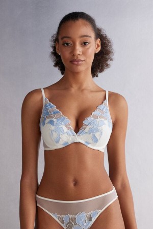 Sujetador Intimissimi Eternal Flowers Giorgia Balconette Mujer Azules | YGXOR2195