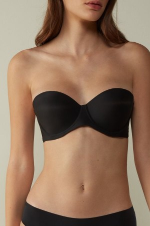 Sujetador Intimissimi Giada Microfiber Bandeau Mujer Negras | WKCHI7190