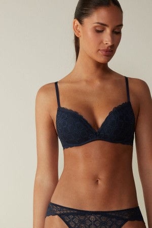 Sujetador Intimissimi Gioia Super Push-Up Lace Mujer Azules | AXKUQ0943