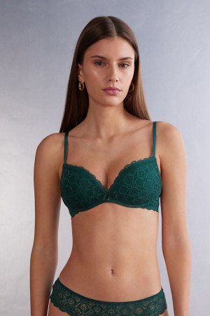 Sujetador Intimissimi Gioia Super Push-Up Lace Mujer Verde | UNJID4179