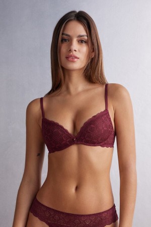 Sujetador Intimissimi Gioia Super Push-Up Lace Mujer Rojas | KUAQN2168