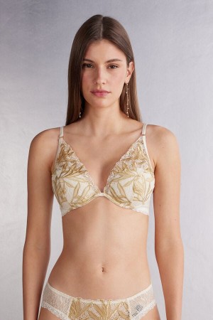 Sujetador Intimissimi Golden Hour Elena Balconette Mujer Amarillo Claro Blancas | IUMPQ9248