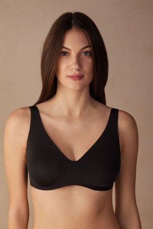 Sujetador Intimissimi Greta Comfort Lounge Balconette Ultralight Microfiber Mujer Negras | BKJNQ1768