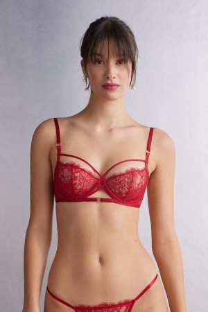 Sujetador Intimissimi Intricate Surface Demi-Cup Mujer Rojas | VTKLQ1930