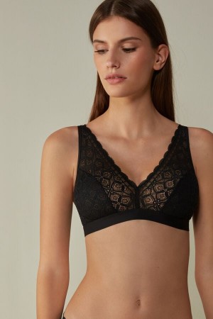 Sujetador Intimissimi Lara Triangle Lace Mujer Negras | IEAUH2486