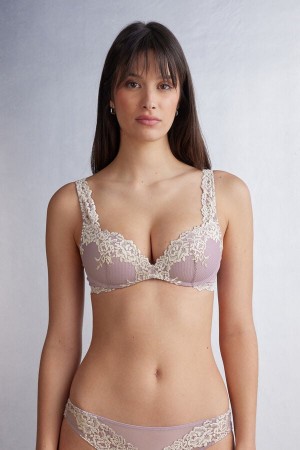 Sujetador Intimissimi Pretty Flowers Gioia Super Push-Up Mujer Blancas | YAJBM3294