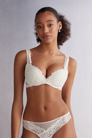 Sujetador Intimissimi Pretty Flowers Gioia Super Push-Up Mujer Blancas | SLNFD6498