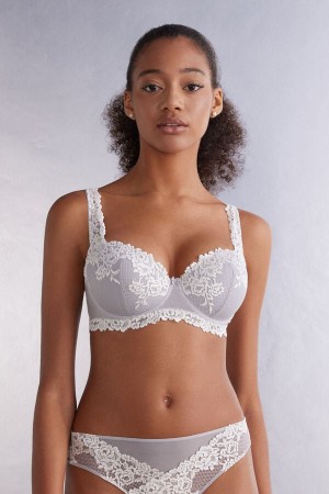 Sujetador Intimissimi Pretty Flowers Sofia Balconette Mujer Gris | VXMRU1753