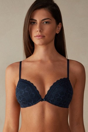 Sujetador Intimissimi Silvia Push-Up Lace Mujer Azules | WLURM8571