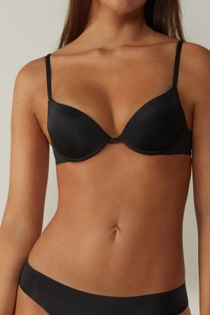 Sujetador Intimissimi Simona Microfiber Super Push-Up Mujer Negras | DTAZR2758