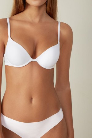 Sujetador Intimissimi Simona Microfiber Super Push-Up Mujer Blancas | RVACY8695