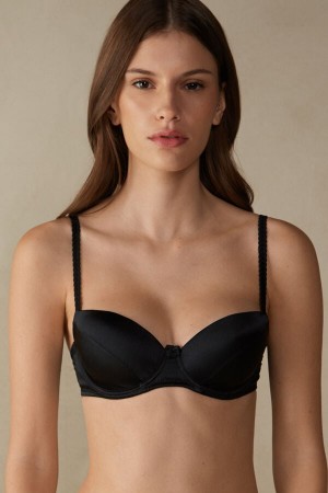 Sujetador Intimissimi Sofia Natural Lift Balconette Silk Mujer Negras | YGDFM9532