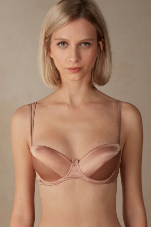 Sujetador Intimissimi Sofia Natural Lift Balconette Silk Mujer Rosas | YHNUO8641