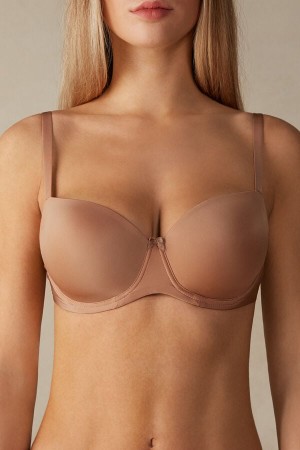 Sujetador Intimissimi Sofia Natural Lift Balconette Ultralight Microfiber Mujer Beige | XMIYC0243