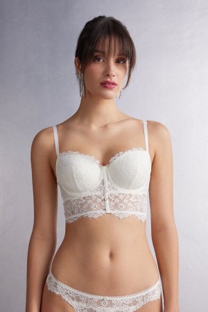 Sujetador Intimissimi The Most Romantic Season Sofia Bustier Balconette Mujer Blancas | RFKAL4095