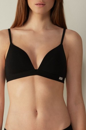 Sujetador Intimissimi Tiziana Triangle Cotton Mujer Negras | FPUJI1468