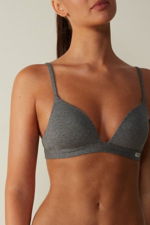 Sujetador Intimissimi Tiziana Triangle Cotton Mujer Gris | XLKFM4973