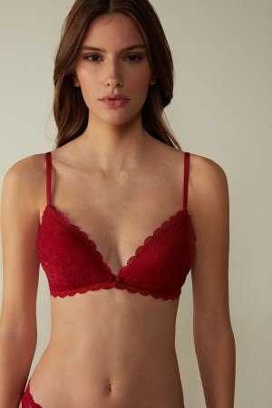 Sujetador Intimissimi Tiziana Triangle Lace Mujer Rojas | JCAZD4168