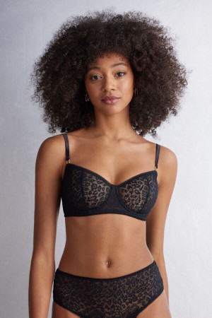 Sujetador Intimissimi Your Wild Side Daniela Balconette Mujer Negras | KGUZD4895