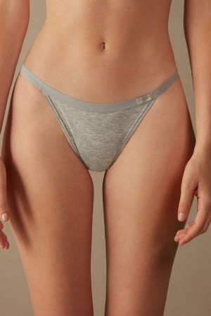 Tanga Intimissimi String In Cotton Mujer Gris Claro | KPIWE5149