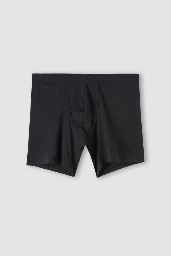 Boxer Intimissimi Superior Cotton Long Hombre Negras | QMUWV7831