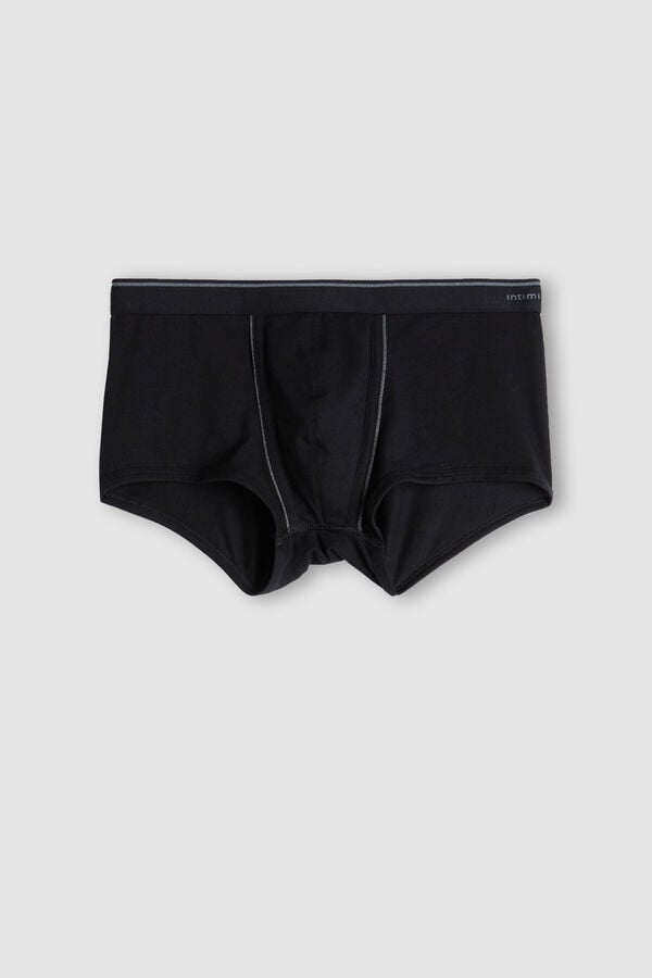 Boxer Intimissimi Superior Cotton With Exposed Elastic Hombre Negras Gris Oscuro | NEMPS9541