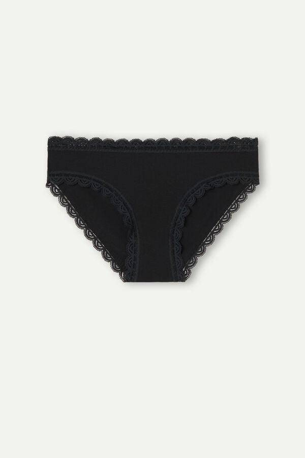 Bragas Intimissimi Cotton And Lace Mujer Negras | DLGRH6517