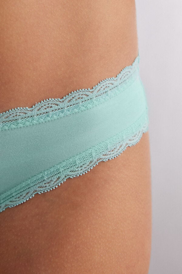 Bragas Intimissimi Cotton And Lace Mujer Verde | RZAWJ2871