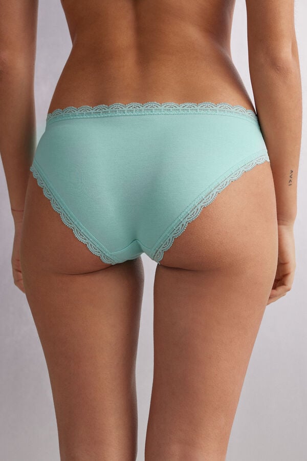 Bragas Intimissimi Cotton And Lace Mujer Verde | RZAWJ2871