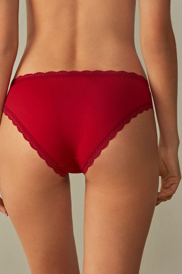 Bragas Intimissimi Cotton And Lace Mujer Rojas | XHNIJ8015