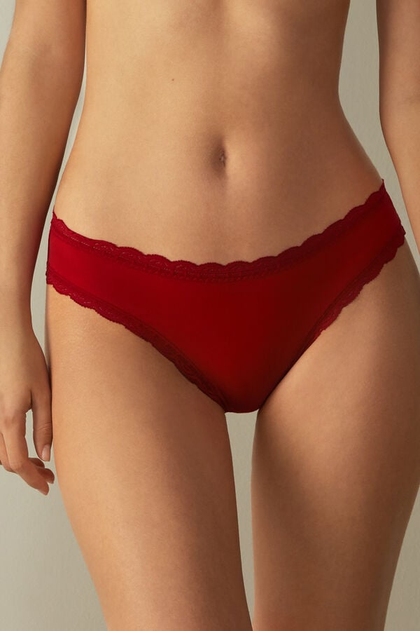 Bragas Intimissimi Cotton And Lace Mujer Rojas | XHNIJ8015