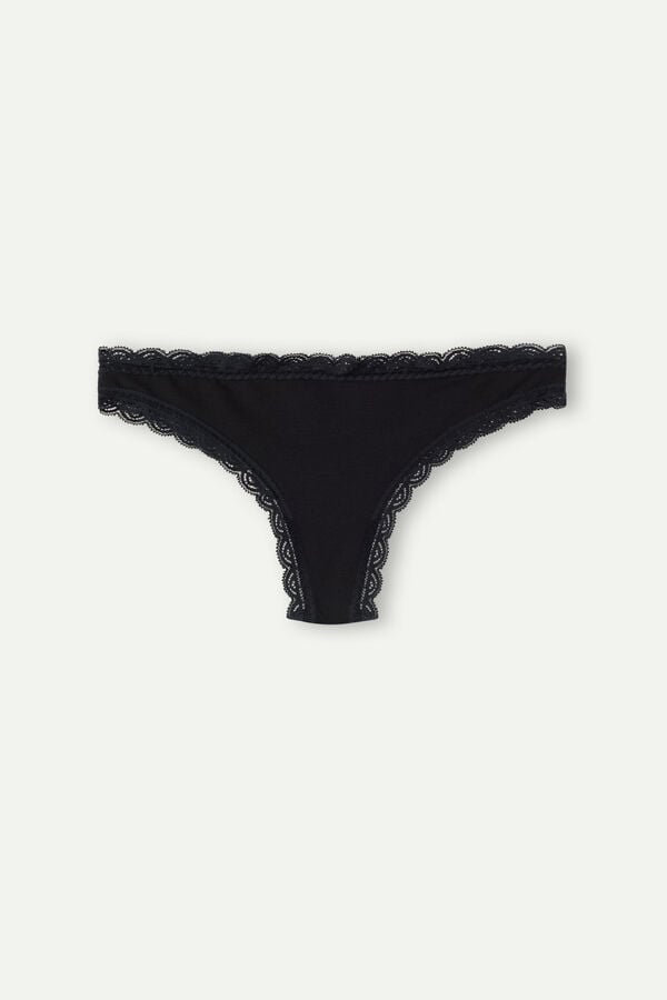 Bragas Intimissimi Cotton And Lacezilian Mujer Negras | USQMF0582