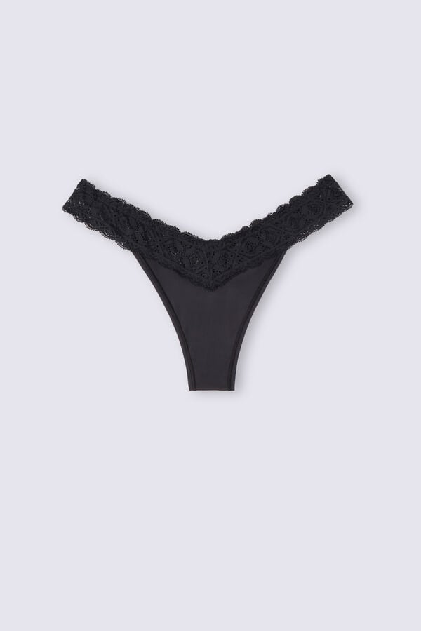 Bragas Intimissimi Lace And Microfiber ‘80s Stylezilian Mujer Negras | UPMLR2538