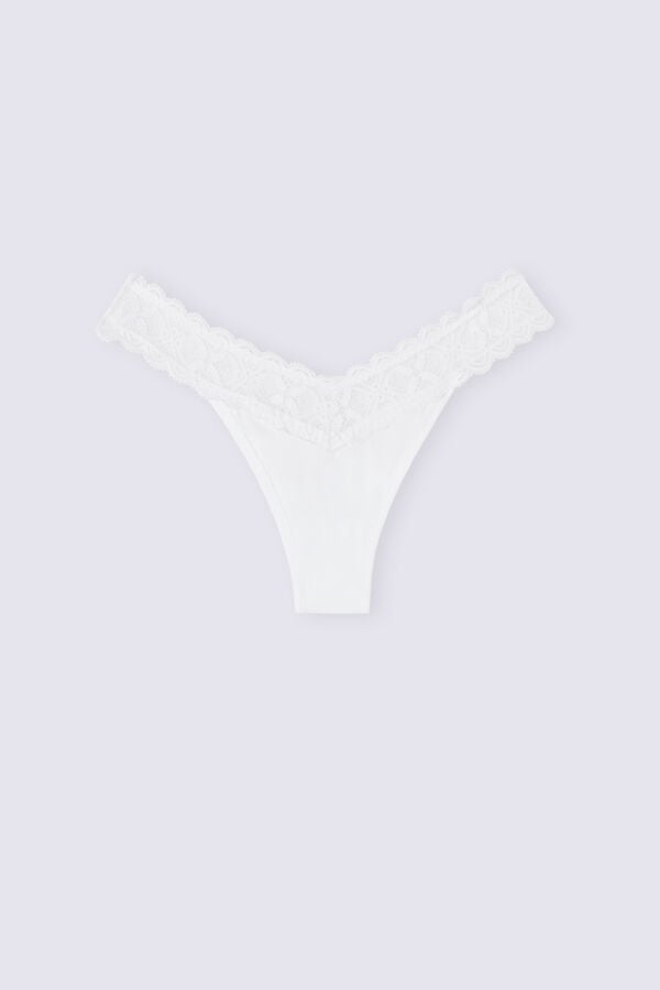 Bragas Intimissimi Lace And Microfiber ‘80s Stylezilian Mujer Blancas | FIQMU3094