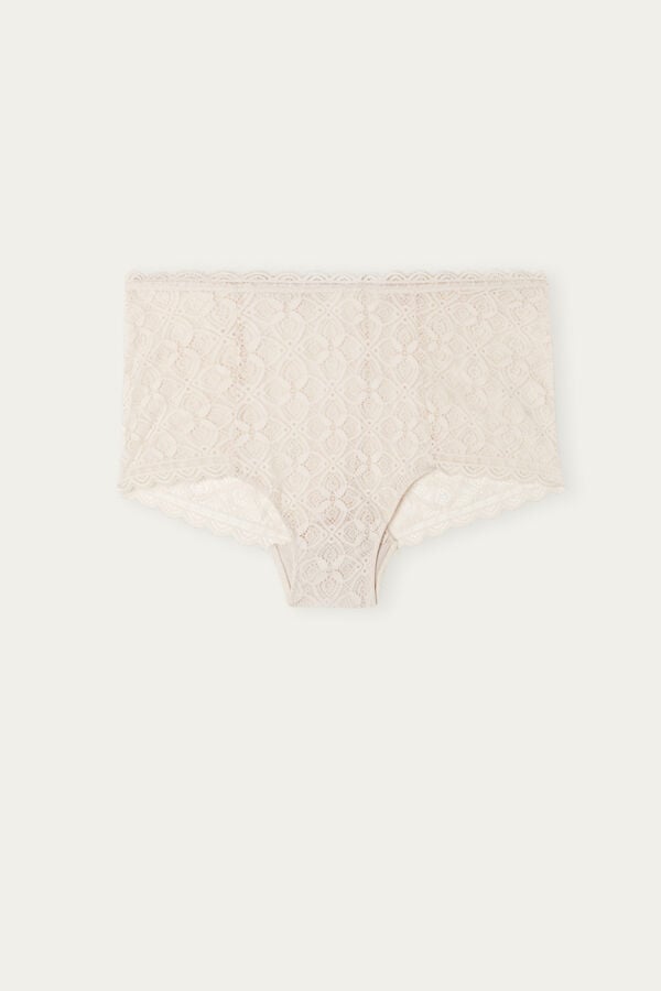 Bragas Intimissimi Lace High Waist Hipster Mujer Creme Rosas | OETDR9806