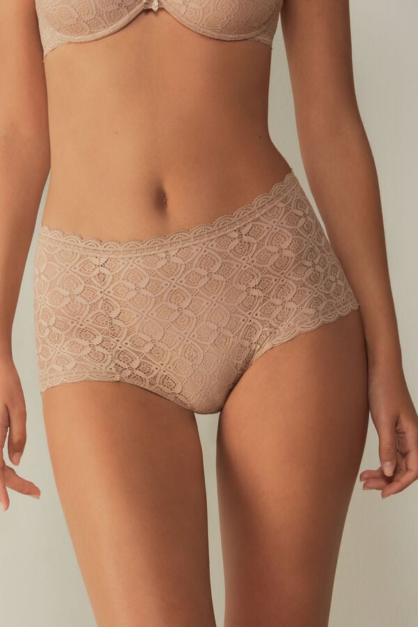 Bragas Intimissimi Lace High Waist Hipster Mujer Naranjas Beige | SEMUL9604