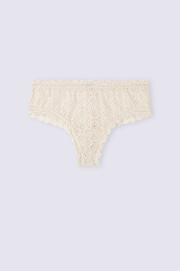 Bragas Intimissimi Lace Hipsterzilian Mujer Creme Rosas | KPYJI9152