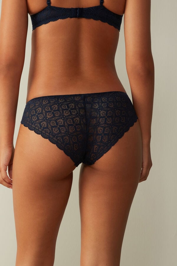 Bragas Intimissimi Low Rise Lace Mujer Azules | WLBGU8130