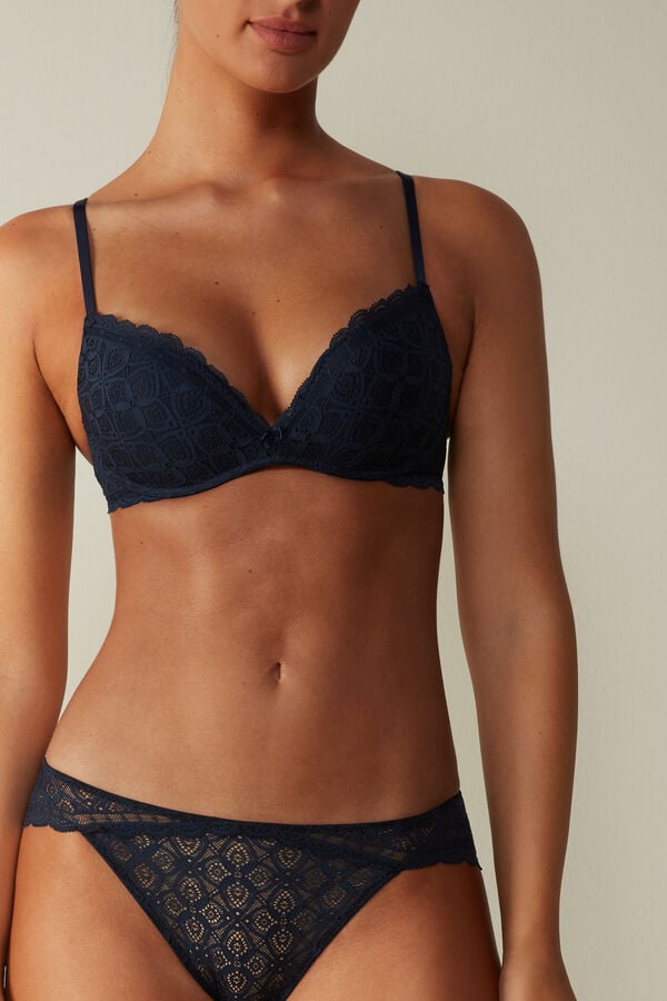 Bragas Intimissimi Low Rise Lace Mujer Azules | WLBGU8130