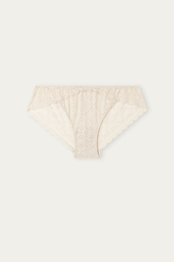 Bragas Intimissimi Low Rise Lace Mujer Creme Rosas | LJSGN4721