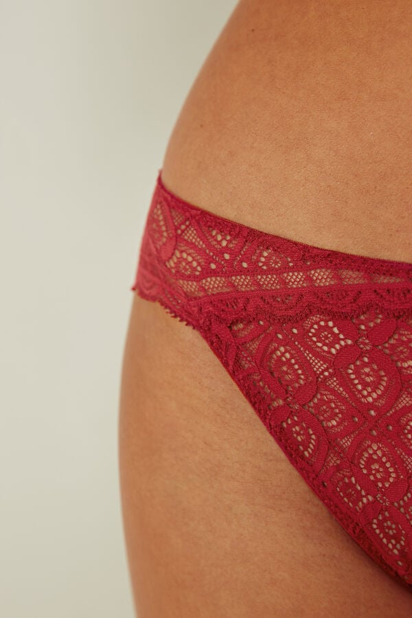 Bragas Intimissimi Low Rise Lace Mujer Rojas | YCQBA2056