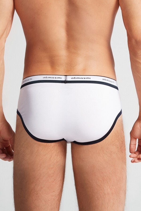 Bragas Intimissimi Natural Fresh Cotton Logo Hombre Blancas Azules | BICVZ9157