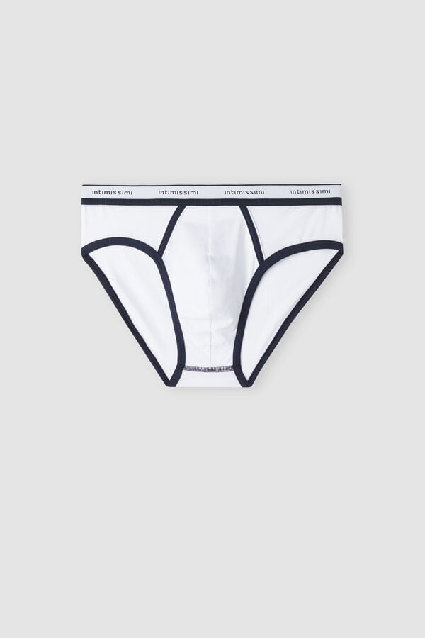 Bragas Intimissimi Natural Fresh Cotton Logo Hombre Blancas Azules | BICVZ9157