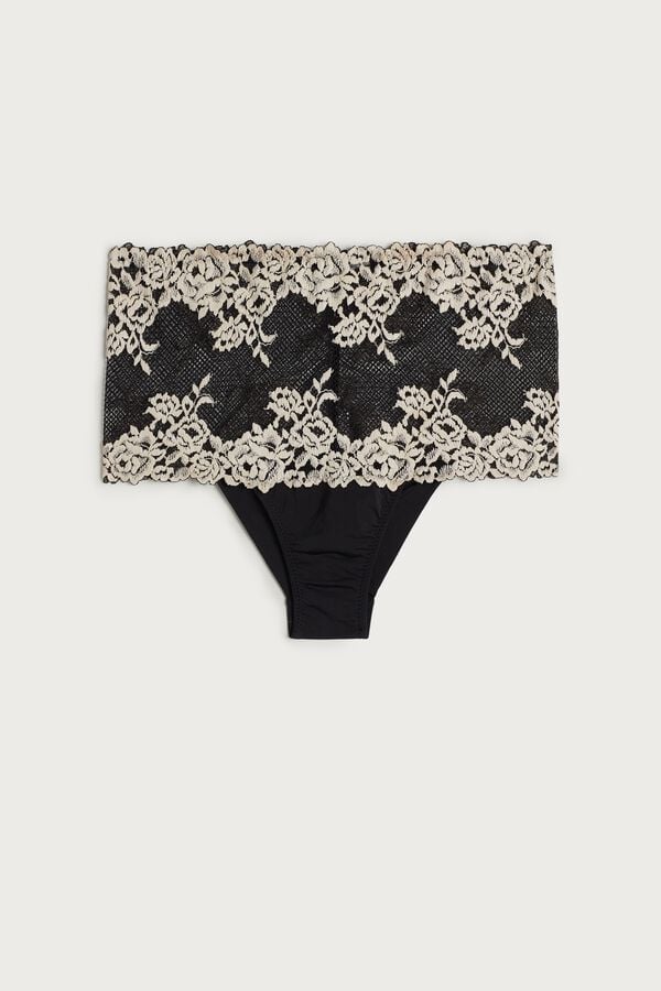 Bragas Intimissimi Pretty Flowers Hipsterzilian Mujer Negras Blancas | YCDOI8495