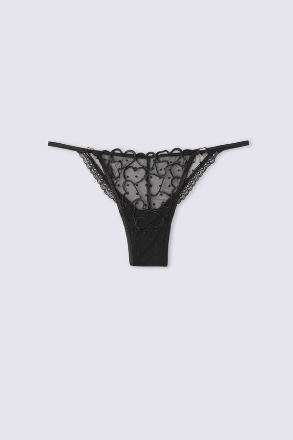 Bragas Intimissimi Queen Of Hearts Stringzilian Mujer Negras | MKJBE1079