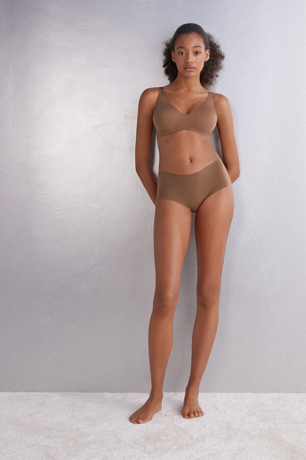 Bragas Intimissimi Seamless Microfiber Hipster Mujer Beige Oscuro | YLFKT2604