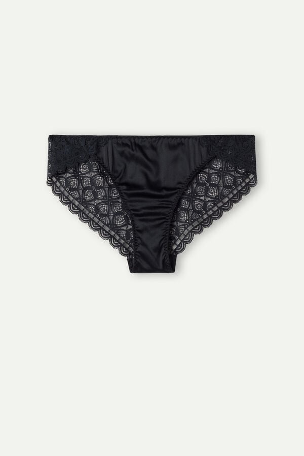 Bragas Intimissimi Silk And Lace Mujer Negras | NQJEL1674