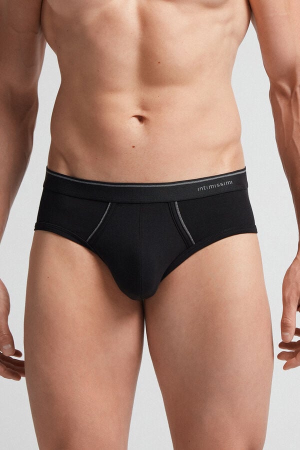 Bragas Intimissimi Superior Cotton Exposed Elastic Hombre Negras Gris Oscuro | ZFIKA1385