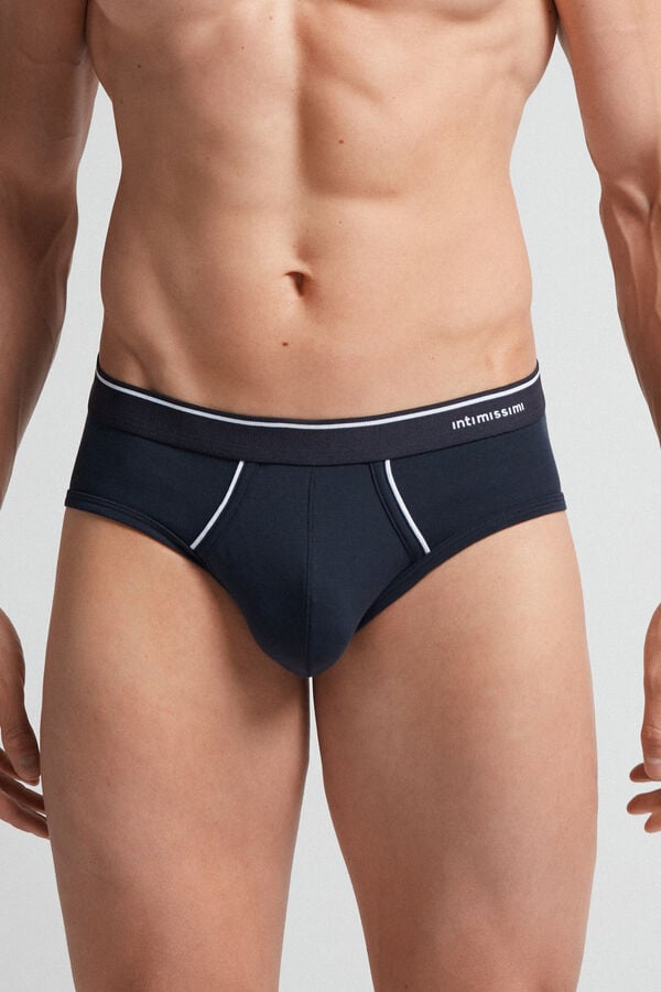 Bragas Intimissimi Superior Cotton Exposed Elastic Hombre Azules Blancas | UBTQI6514