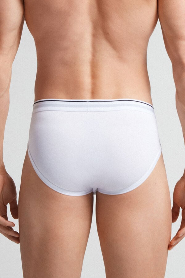 Bragas Intimissimi Superior Cotton Exposed Elastic Hombre Blancas Azules | CNQEI1043